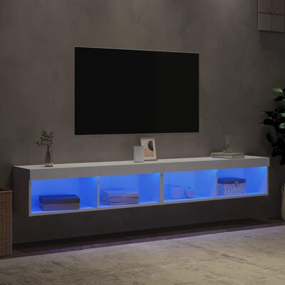 vidaXL 2 db fehér TV-szekrény LED-világítással 100x30x30 cm