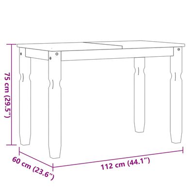 vidaXL Corona tömör fenyőfa ebédlőasztal 112 x 60 x 75 cm