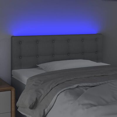 vidaXL világosszürke szövet LED-es fejtámla 100x5x78/88 cm