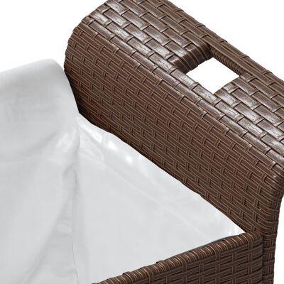 vidaXL barna polyrattan kerti pad párnával 116 x 46 x 57 cm