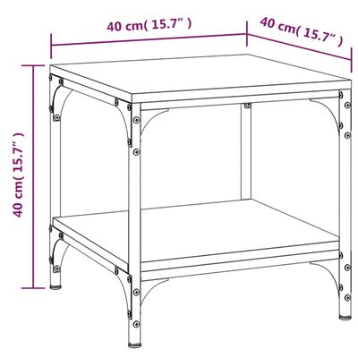 vidaXL 2 db fekete színű szerelt fa kisasztal 40 x 40 x 40 cm