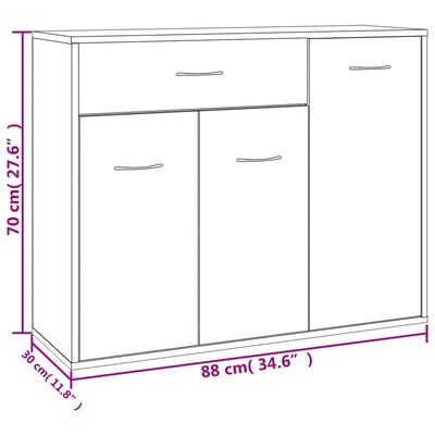 vidaXL betonszürke szerelt fa tálalószekrény 88 x 30 x 70 cm