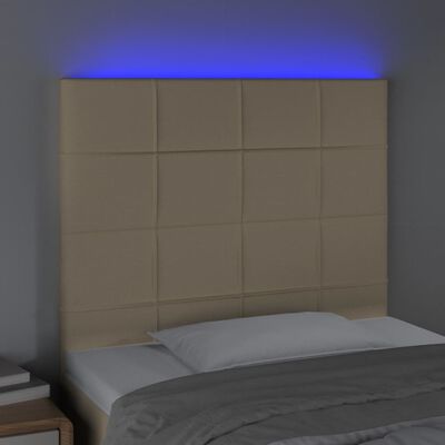 vidaXL krémszínű szövet LED-es fejtámla 100x5x118/128 cm