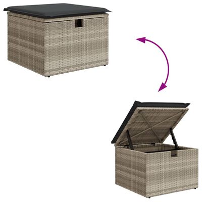 vidaXL világosszürke polyrattan kerti szék párnával 55 x 55 x 37 cm