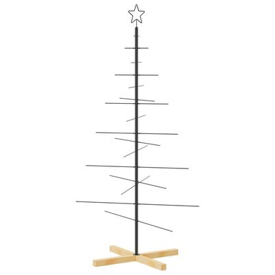 vidaXL fekete fém karácsonyfa alap dekorációhoz 150 cm
