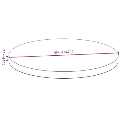 vidaXL bambusz asztallap Ø50 x 2,5 cm