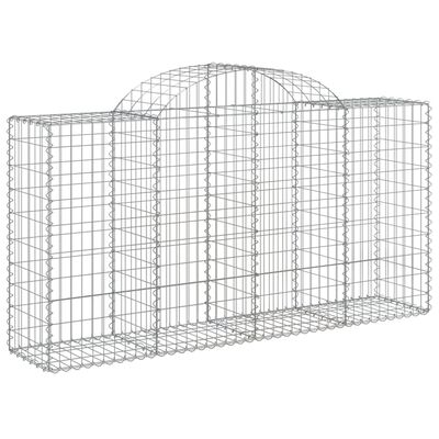 vidaXL 4 db íves horganyzott vas gabion kosár 200 x 50 x 100/120 cm