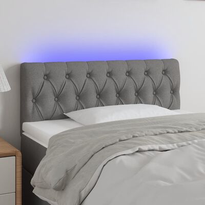 vidaXL sötétszürke szövet LED-es fejtámla 90 x 7 x 78/88 cm