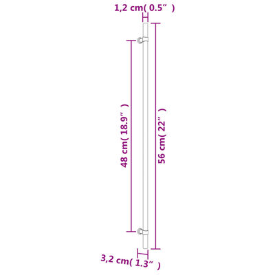 vidaXL 5 db ezüst rozsdamentes acél szekrényfogantyú 480 mm