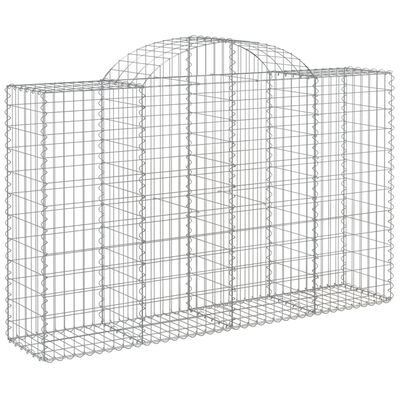 vidaXL 4 db íves horganyzott vas gabion kosár 200x50x120/140 cm