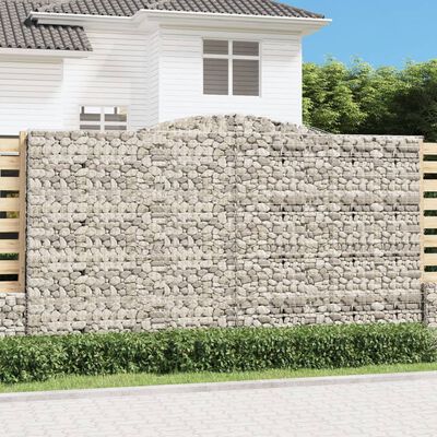 vidaXL 25 db íves horganyzott vas gabion kosár 400x30x220/240 cm