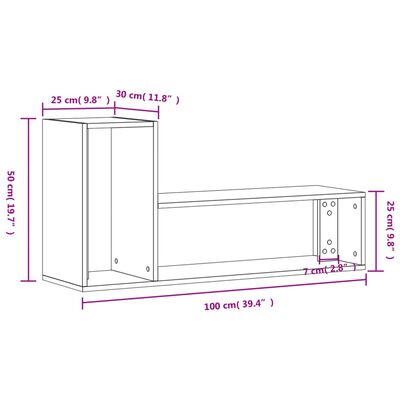 vidaXL 2 db betonszürke szerelt fa TV-szekrény 100 x 30 x 50 cm