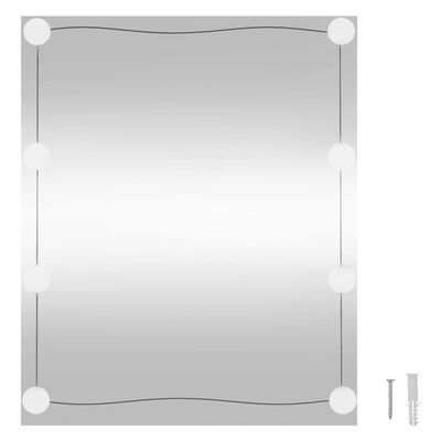 vidaXL téglalap alakú üveg falitükör LED fényekkel 50 x 60 cm