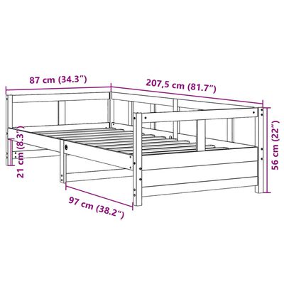 vidaXL viaszbarna tömör fenyőfa kanapéágy matrac nélkül 80 x 200 cm