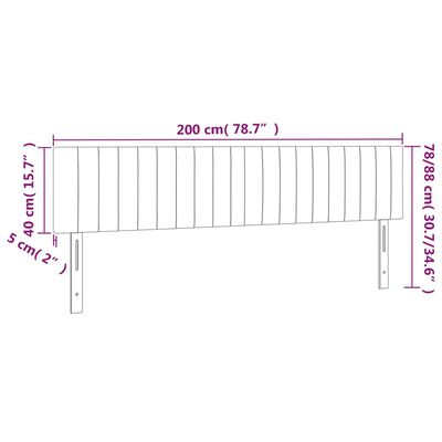 vidaXL tópszínű szövet LED-es fejtámla 200x5x78/88 cm