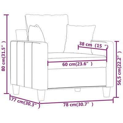 vidaXL krémszínű szövet kanapéfotel 60 cm