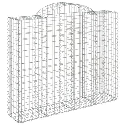 vidaXL 7 db íves horganyzott vas gabion kosár 200x50x160/180 cm