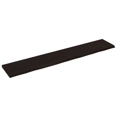 vidaXL sötétbarna kezelt tömör fa fürdőszobai pult 220x40x(2-4) cm