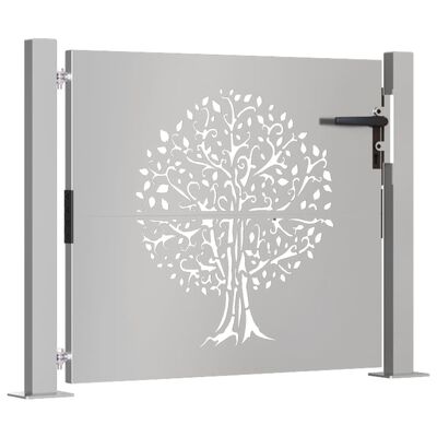 vidaXL rozsdaszínű famintás corten acél kerti kapu 105 x 105 cm