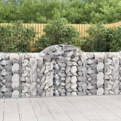 vidaXL 5 db íves horganyzott vas gabion kosár 200 x 50 x 100/120 cm