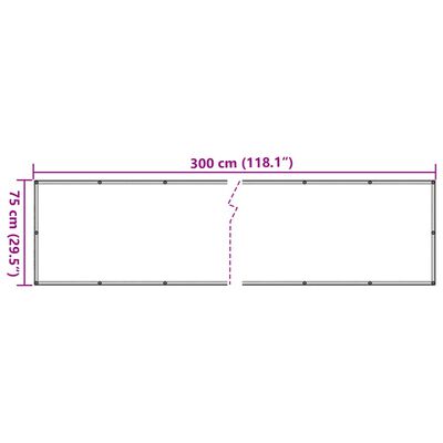 vidaXL bézs oxford-szövet erkélyparaván 75 x 300 cm