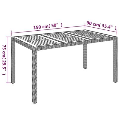 vidaXL 5 részes fekete polyrattan kerti étkezőgarnitúra párnákkal