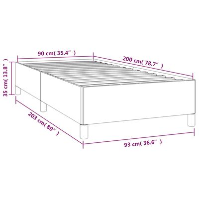 vidaXL sötétkék bársony ágykeret 90x200 cm