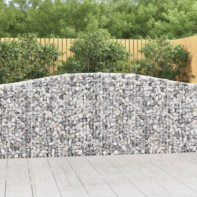 vidaXL 25 db íves horganyzott vas gabion kosár 400x30x100/120 cm