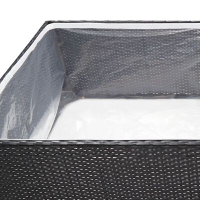 vidaXL fekete polyrattan kerti ültetőláda 157 x 80 x 40 cm