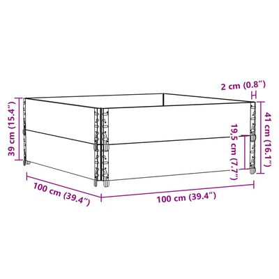 vidaXL 2 db fekete tömör fenyőfa raklapmagasító 100 x 100 cm