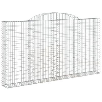 vidaXL 2 db íves horganyzott vas gabion kosár 300x30x160/180 cm