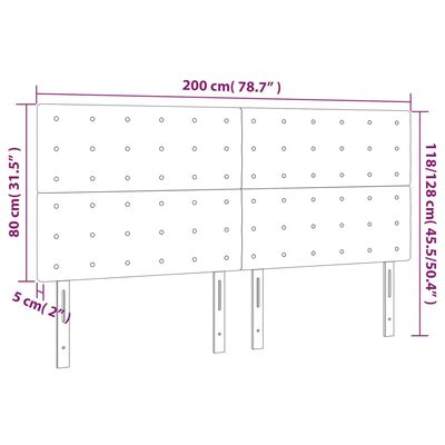 vidaXL 4 db fehér műbőr fejtámla 100x5x78/88 cm