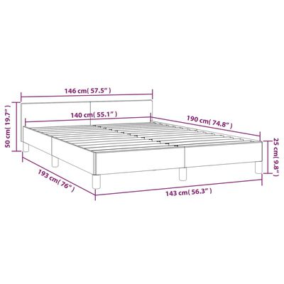 vidaXL sötétbarna szövet ágykeret matrac nélkül 140 x 190 cm