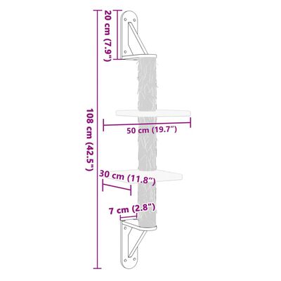 vidaXL krémszínű falra szerelhető kaparófa 108 cm