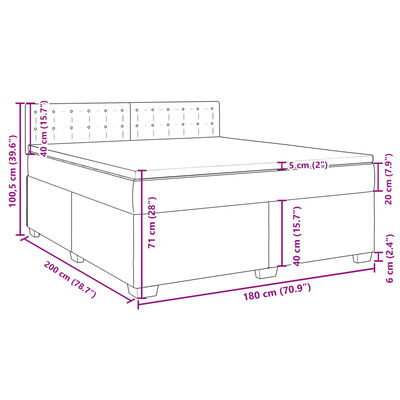 vidaXL fekete műbőr rugós ágy matraccal 180 x 200 cm