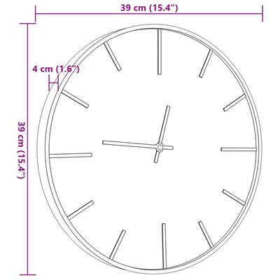 vidaXL barna vas és szerelt fa falióra Ø35 cm