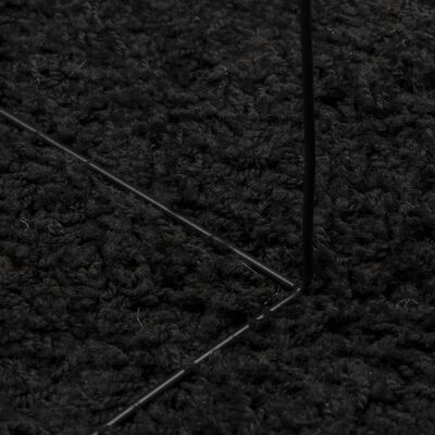 vidaXL PAMPLONA fekete magas szálú bolyhos modern szőnyeg Ø 200 cm
