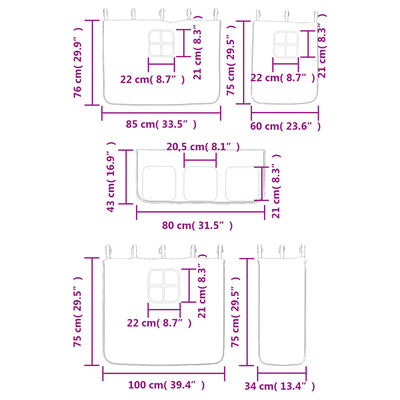 vidaXL rózsaszín tömör fenyőfa gyerek galériaágy függönnyel 80x200 cm