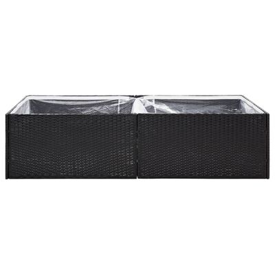 vidaXL fekete polyrattan kerti ültetőláda 157 x 80 x 40 cm