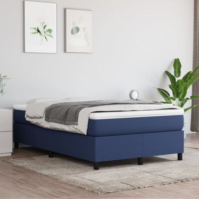vidaXL kék szövet rugós ágy matraccal 120 x 190 cm