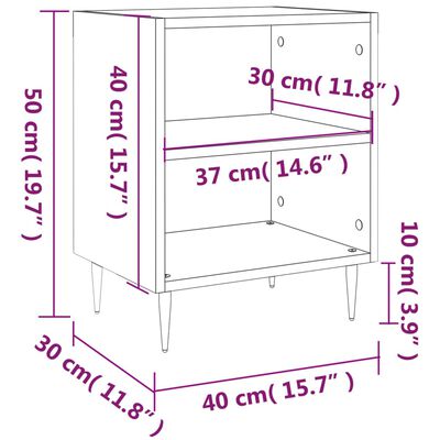 vidaXL 2 db sonoma tölgy színű szerelt fa éjjeliszekrény 40x30x50 cm