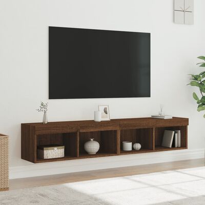 vidaXL 2 db barna tölgy színű TV-szekrény LED-ekkel 80x30x30 cm