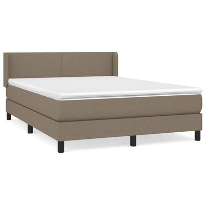 vidaXL tópszínű szövet rugós ágy matraccal 140 x 190 cm