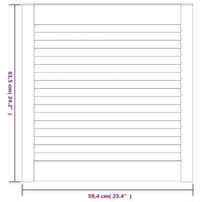 vidaXL 2 db tömör fenyőfa lamellás szekrényajtó 61,5 x 59,4 cm