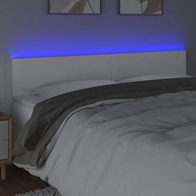 vidaXL fehér műbőr LED-es fejtámla 180 x 5 x 78/88 cm