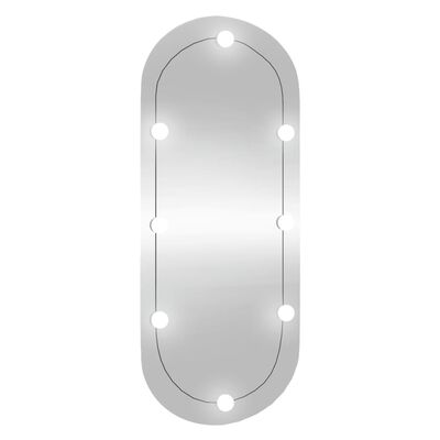 vidaXL ovális üveg falitükör LED fényekkel 40 x 90 cm