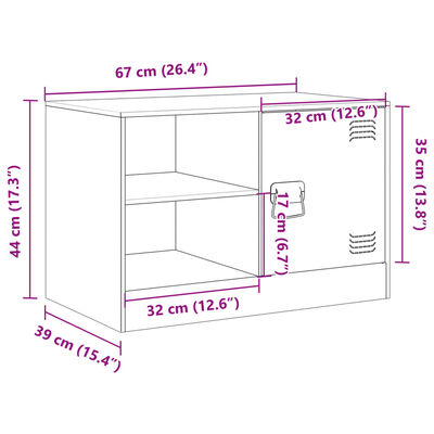 vidaXL 2 db antracitszürke acél éjjeliszekrény 67 x 39 x 44 cm