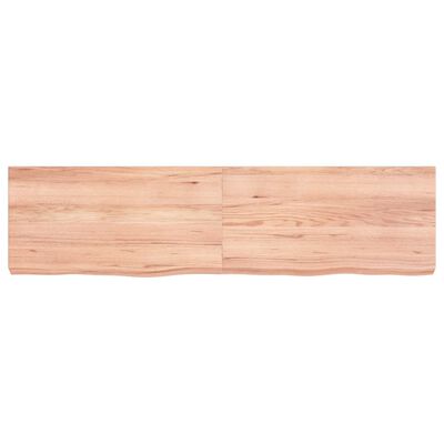 vidaXL világosbarna kezelt tömör fa fürdőszobai pult 120x30x(2-6) cm