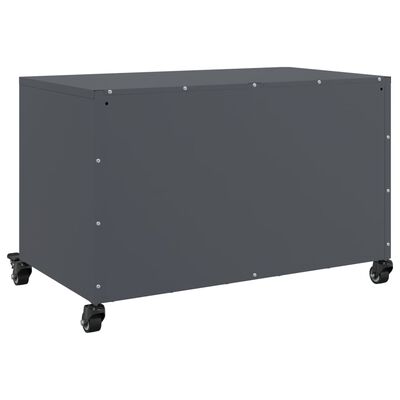 vidaXL antracitszürke hidegen hengerelt acél TV-szekrény 68x39x43,5 cm