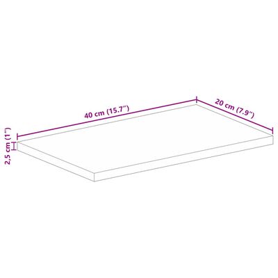 vidaXL tömör újrahasznosított fa téglalap alakú asztallap 40x20x2,5 cm